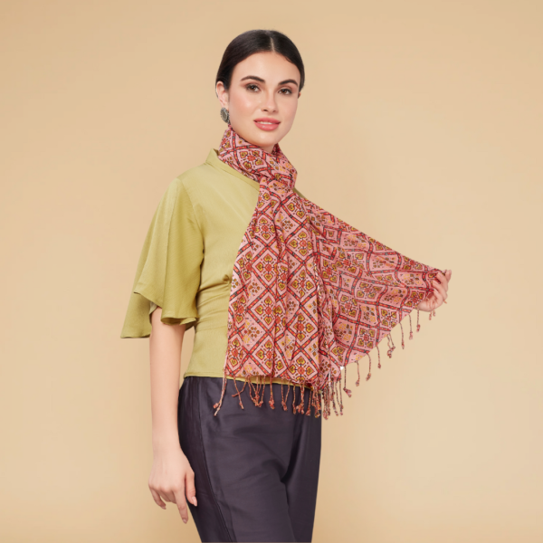 Liva Viscose Barfi Print Rayon Stole - Image 2