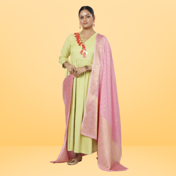 Poly Chanderi Golden Booti Dupatta