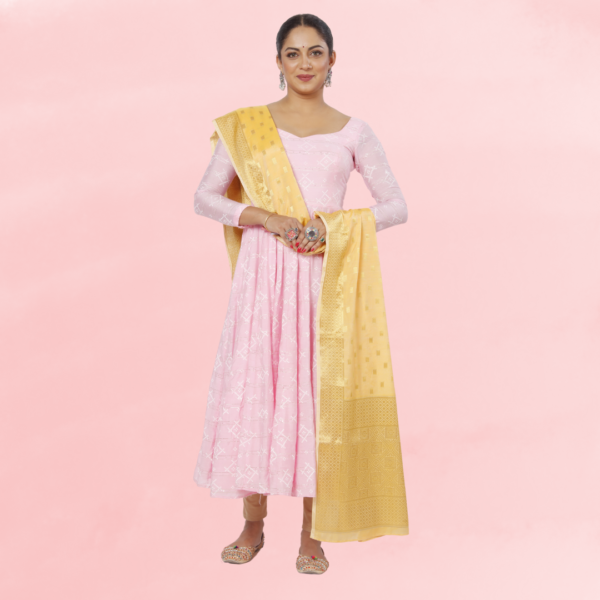 Poly Chanderi Golden Booti Dupatta