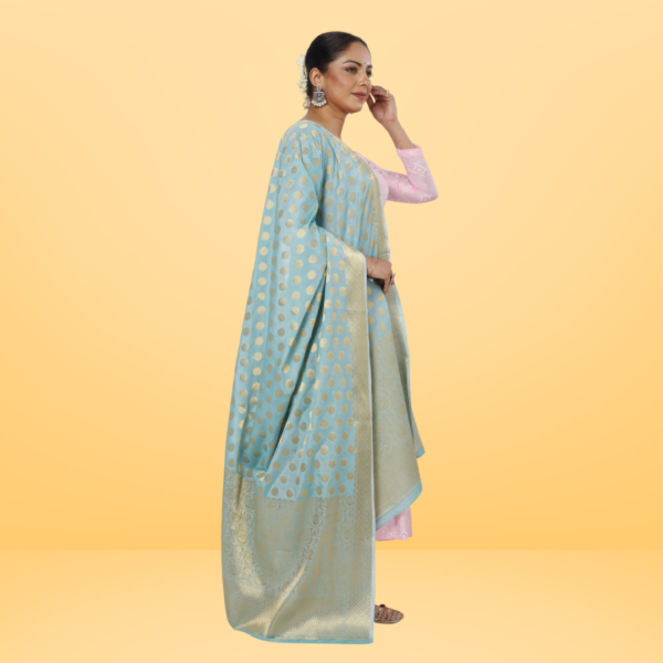 Poly Chanderi Golden Booti Dupatta