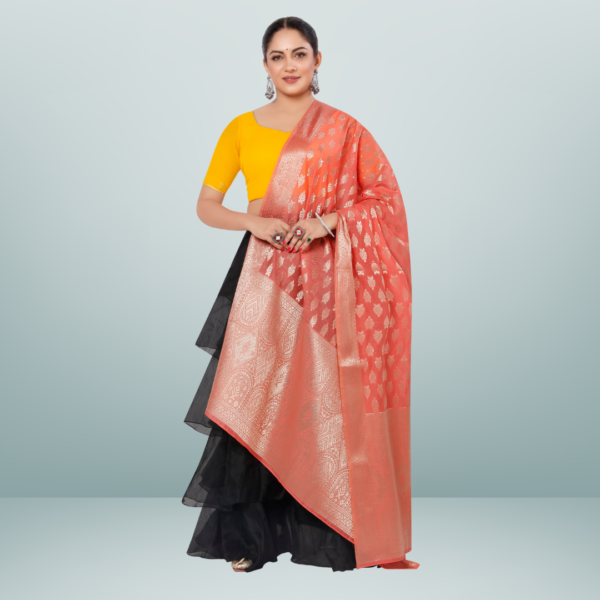 Chanderi Jacquard Dupatta With Rich Border