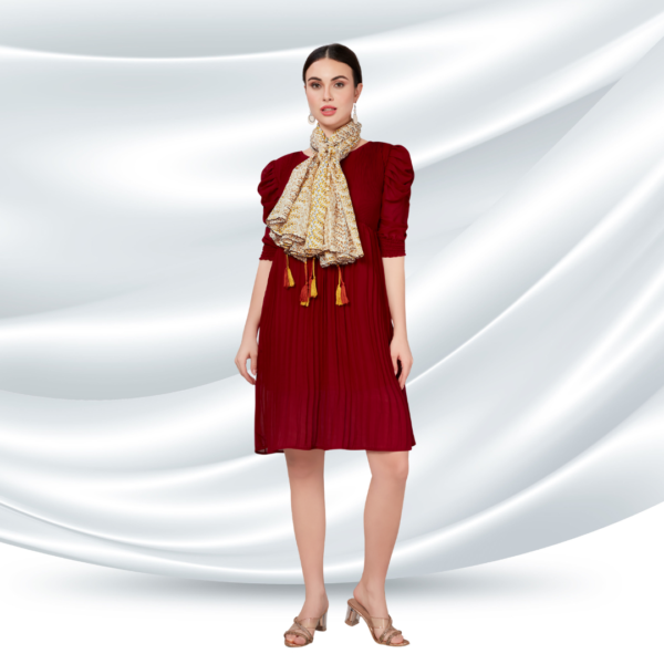 Liva Modal Leaf Print Dupatta With Tassels