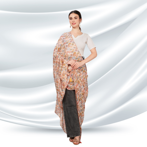 Liva Modal Floral Print Dupatta With Embellishments