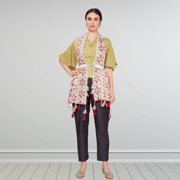 Liva Eco Viscose Rayon Dobby Leaf Print Stole