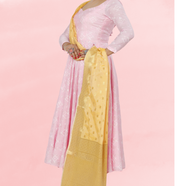 Poly Chanderi Golden Booti Dupatta - Image 3