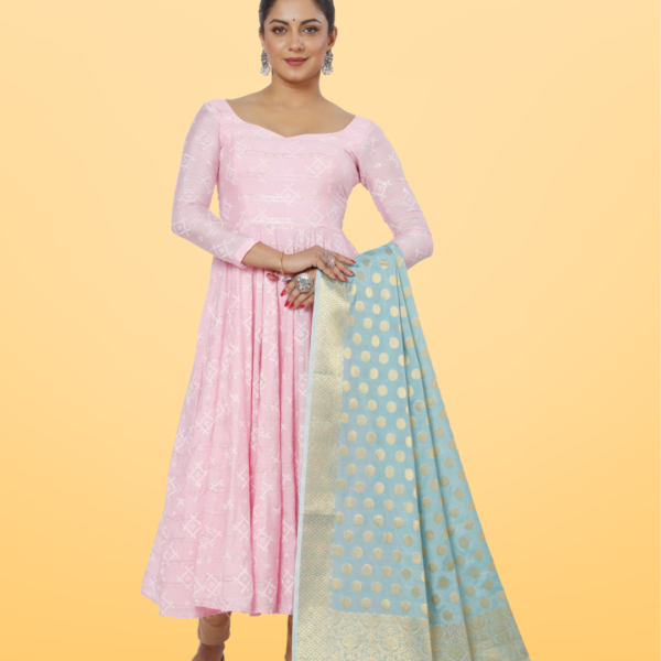 Poly Chanderi Golden Booti Dupatta - Image 2