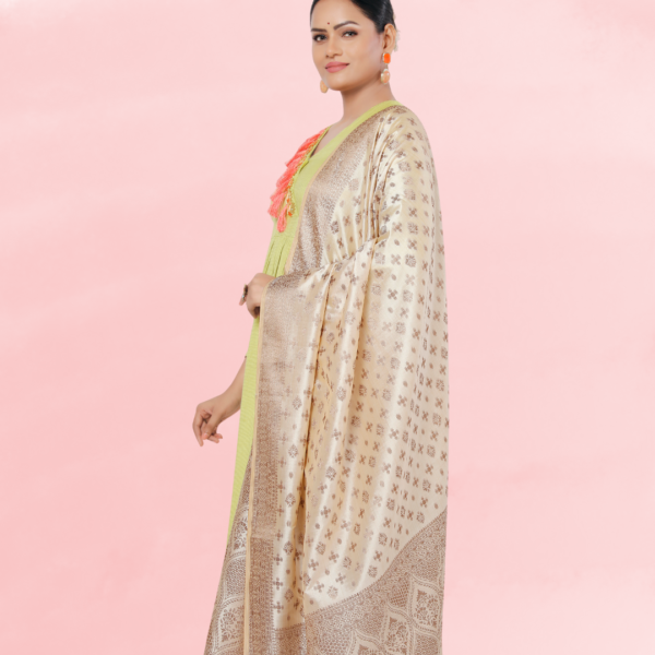 Art Silk Woven Ethnic Motif Dupatta With Rich Border - Image 2