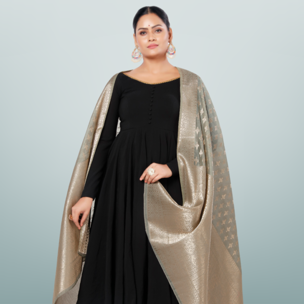Chanderi Jacquard Dupatta With Rich Border - Image 2