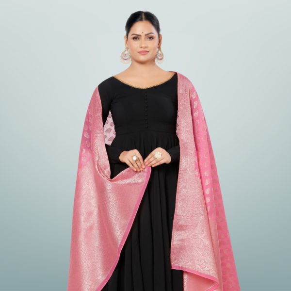 Chanderi Jacquard Dupatta With Rich Border - Image 2