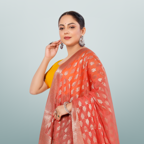 Chanderi Jacquard Dupatta With Rich Border - Image 2