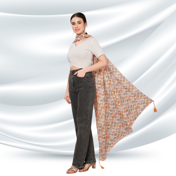 Liva Modal Floral Print Dupatta With Embellishments - Image 2