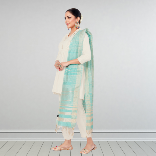 Chanderi Multi Zari Dupatta - Image 2