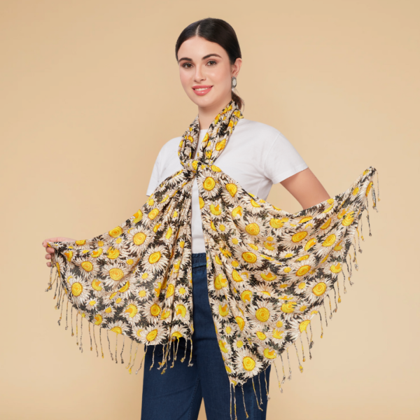 Liva Eco Viscose Rayon Floral Printed Stole - Image 2