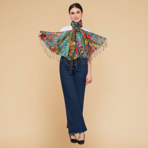 Liva Eco Viscose Rayon Watercolor Print Stole