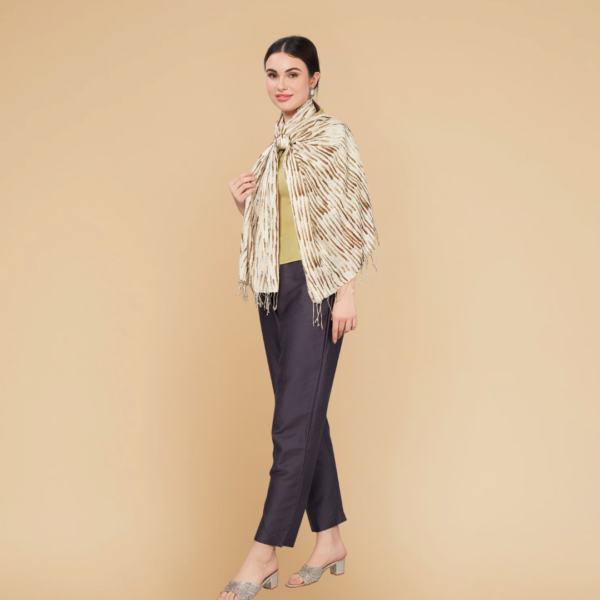 Liva Eco Viscose Rayon Shibori Print Stole - Image 2