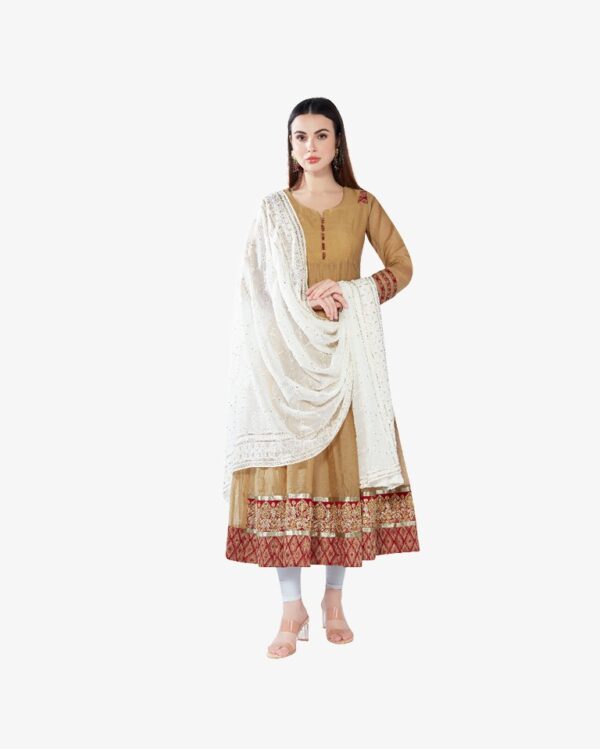 Gold Sequin Embroidery Pure Georgette Dyeable Dupatta
