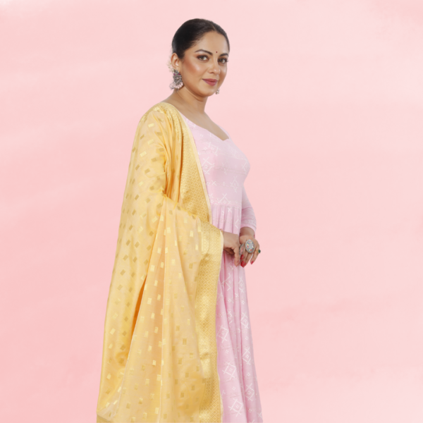 Poly Chanderi Golden Booti Dupatta - Image 2
