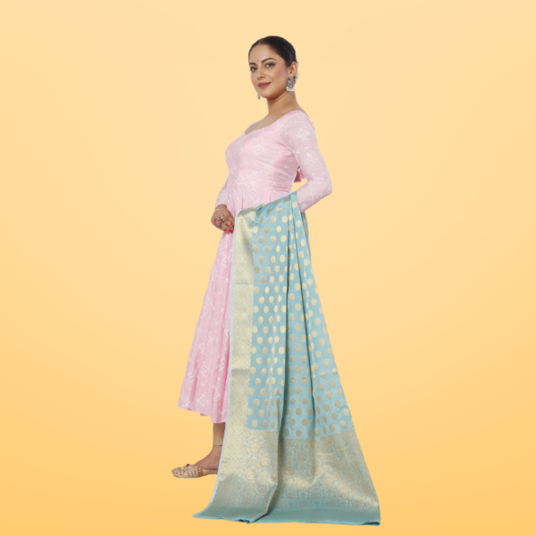Poly Chanderi Golden Booti Dupatta - Image 3