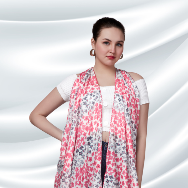 Liva Modal Floral Print Western Dupatta - Image 4