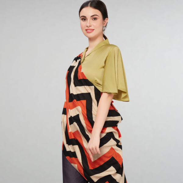 Liva Eco Viscose Rayon Dobby Zig-Zag Print Stole - Image 4