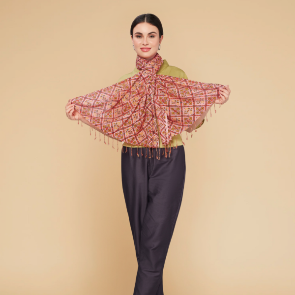 Liva Viscose Barfi Print Rayon Stole - Image 3