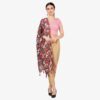 Poly Lurex Fancy Tropical Print Stole With Tassels