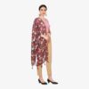 Poly Lurex Fancy Tropical Print Stole With Tassels - Image 2