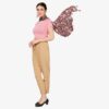Poly Lurex Fancy Tropical Print Stole With Tassels - Image 4