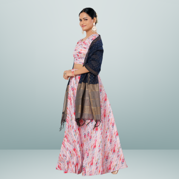 Chanderi Silk Woven Dupatta With Jacquard Booti - Image 4