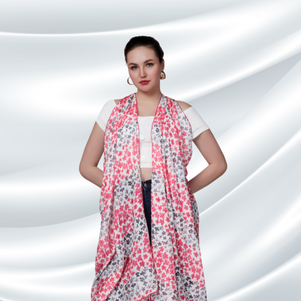 Liva Modal Floral Print Western Dupatta - Image 2