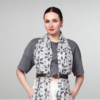 Liva Eco Viscose Rayon Dobby Leaf Print Stole - Image 3
