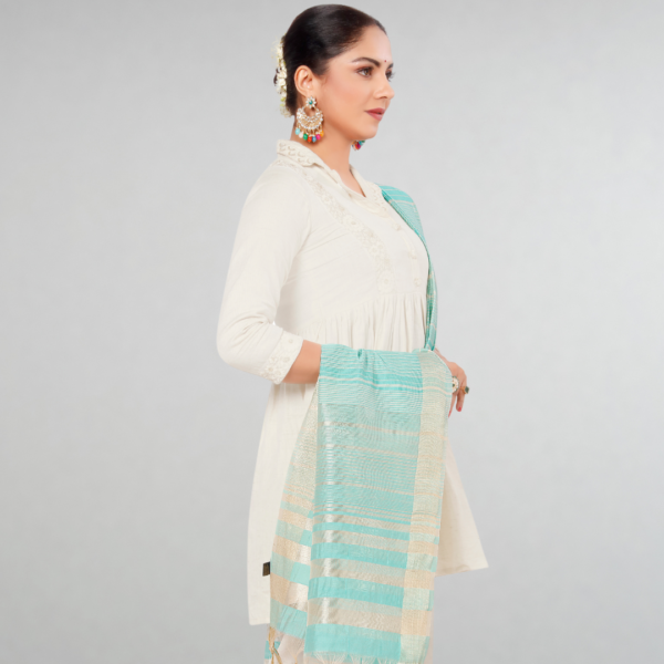 Chanderi Multi Zari Dupatta - Image 4