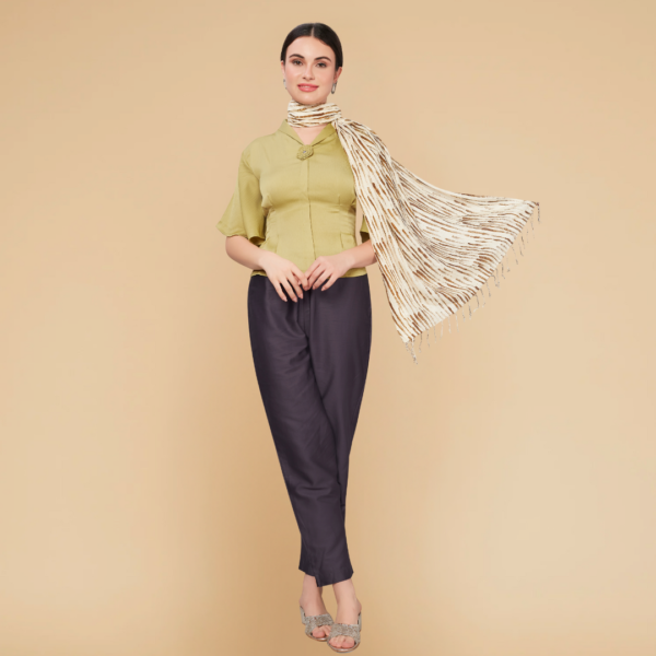 Liva Eco Viscose Rayon Shibori Print Stole - Image 4