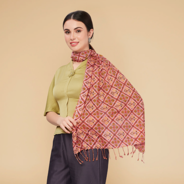 Liva Viscose Barfi Print Rayon Stole - Image 4