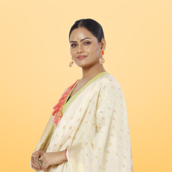 Poly Chanderi Golden Booti Dupatta - Image 4