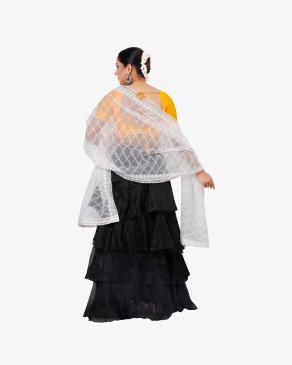 Organza Dyeable Dupatta With Sequins Embroidery - Image 2