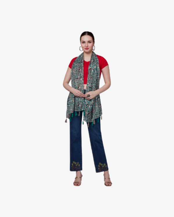 Poly Abstarct Print Scarf - Image 4