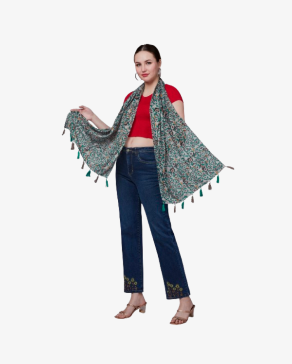 Poly Abstarct Print Scarf - Image 2