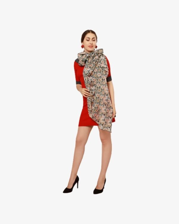 Chiffon Leopard Print Western Dupatta With Arka - Image 3