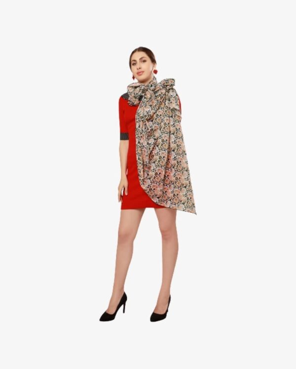 Chiffon Leopard Print Western Dupatta With Arka - Image 4