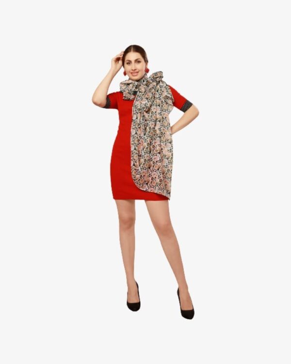 Chiffon Leopard Print Western Dupatta With Arka - Image 5