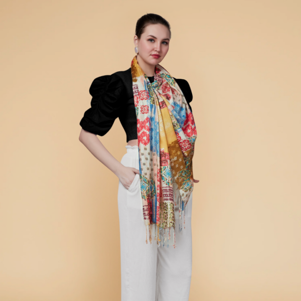 Liva Eco Viscose Rayon Paisley Print Stole - Image 3