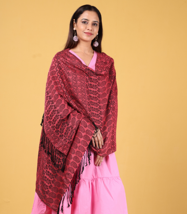 Full Black Jacquard Stole
