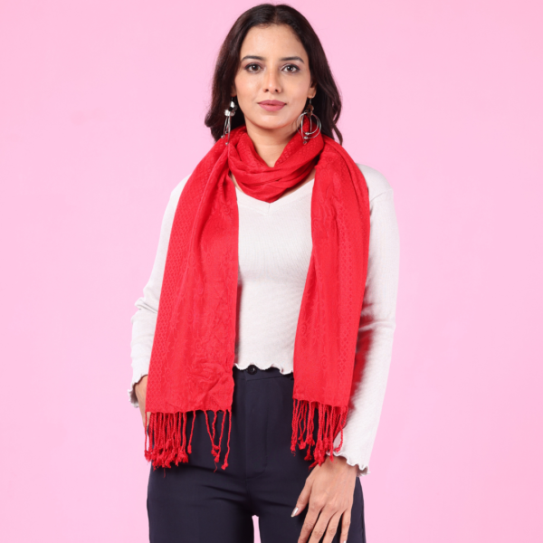 Viscose Plain Jacquard Stole
