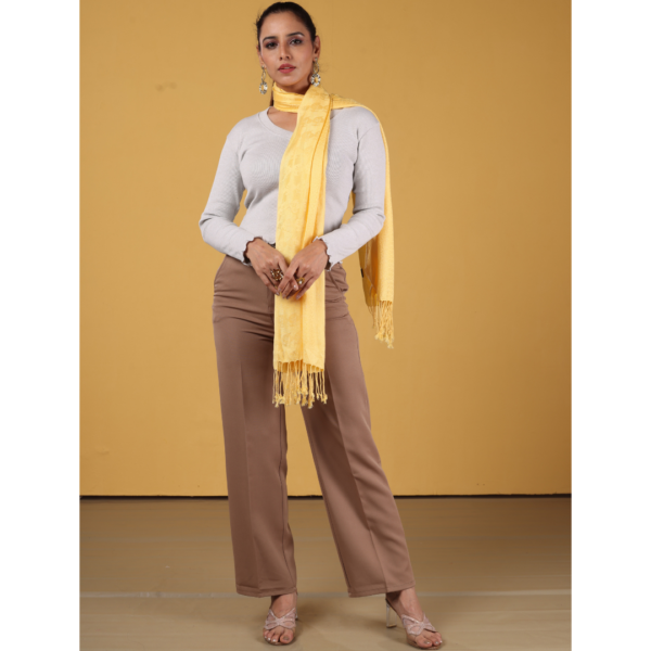 Viscose Plain Multi Jacquard Stole - Image 4