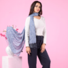 Liva Eco Viscose Indigo Printed Stole - Image 2