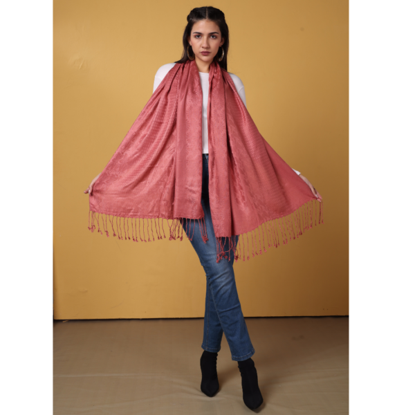 Viscose Plain Jacquard Stole