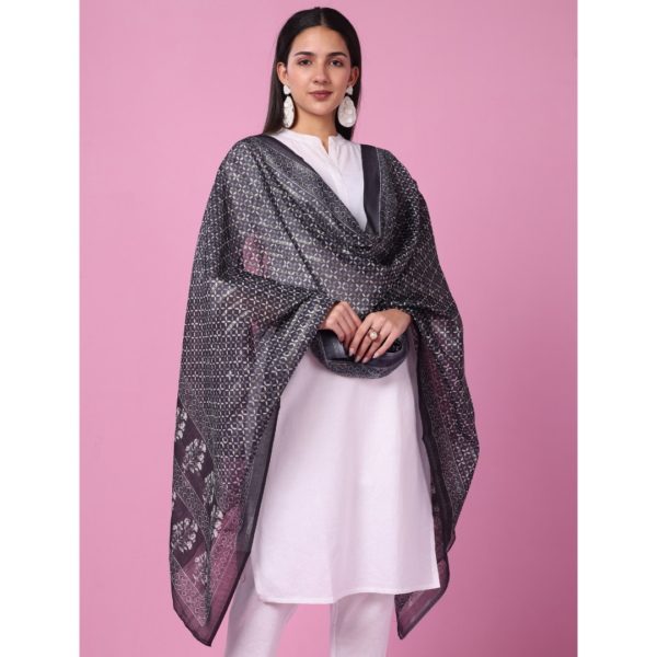 Polyester Lurex Digital Print Dupatta - Image 3