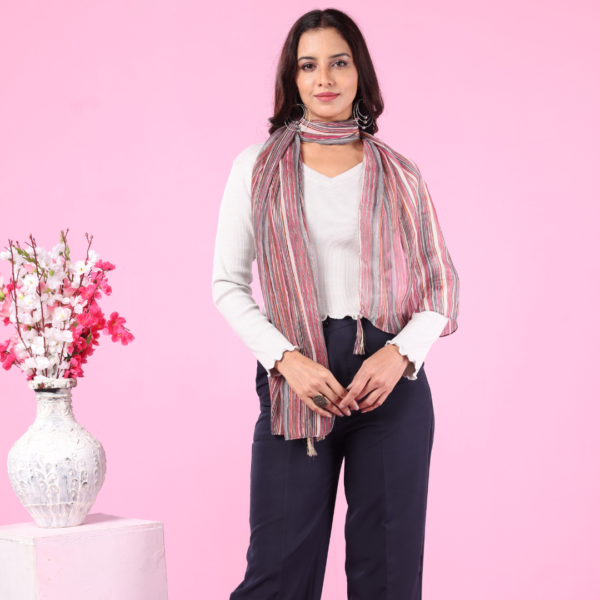 Lurex Scarf with Embellishment - Image 2