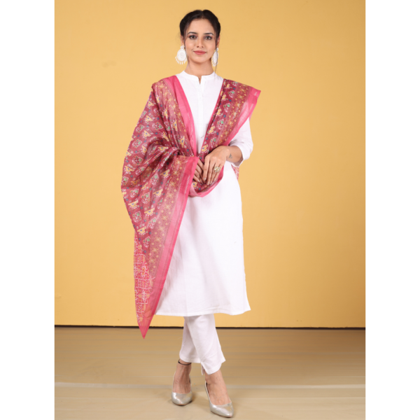 Polyester Lurex Digital Print Dupatta - Image 2